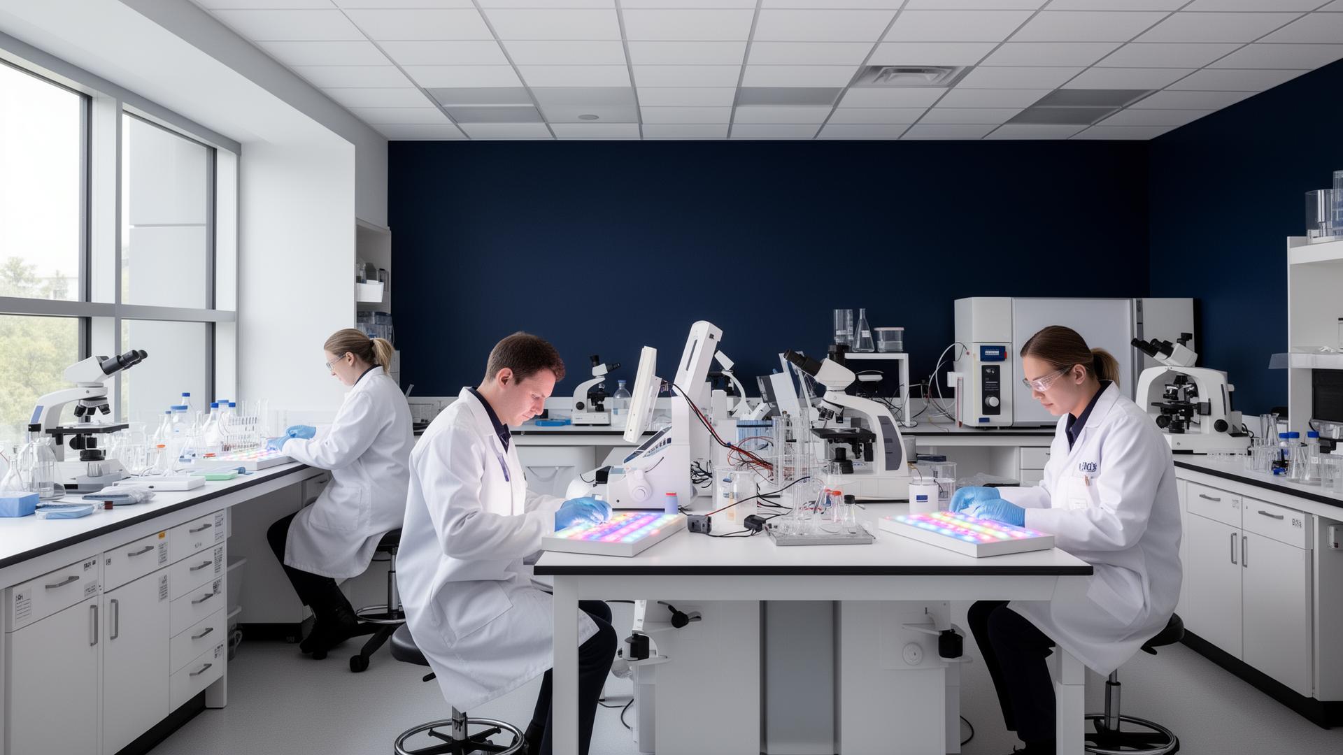 Solux engineers in the lab